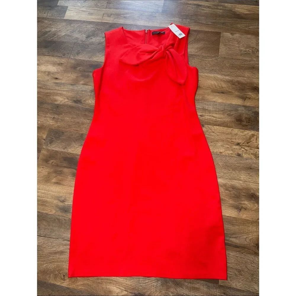 Banana Republic bow-neck ponte knit sleeveless sheath dress